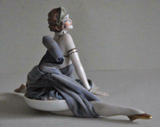 Rare Exceptional Fasold & Stauch Mata Hari Powder Puff Legs Figurine Half Doll 5