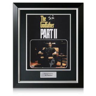 Al Pacino Signed Godfather 2 Film Poster.  Framed Autographed Movie Memorabilia