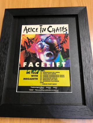 Alice In Chains Signed Layne Staley & Mike Starr Autographed Facelift Tour Flyer