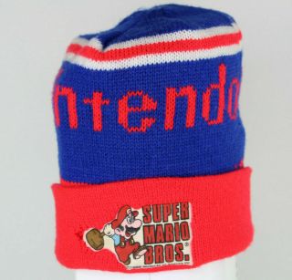 Vtg 1989 Mario Bros Nintendo Knit Cap Retro Gaming Merch