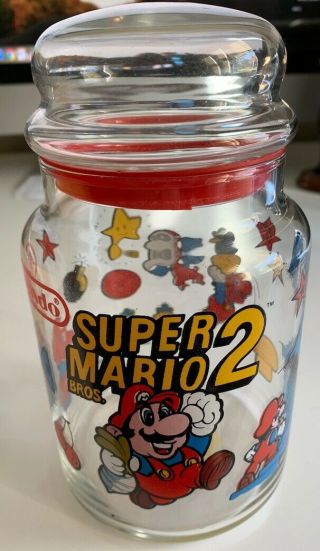 Mario Bros.  2 Glass Jar Nintendo 1989 Vintage Nes