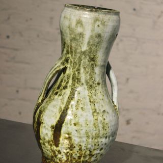 Vintage Sunset Mountain Pottery Vase