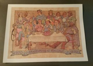 Shakespeare At Winedale 20th.  Anniversary Poster.  J.  Longacre.  Numbered & Signed