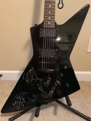 Metallica Signed Esp Guitar With Case - Authentic,  All 4 Signatures - Rare