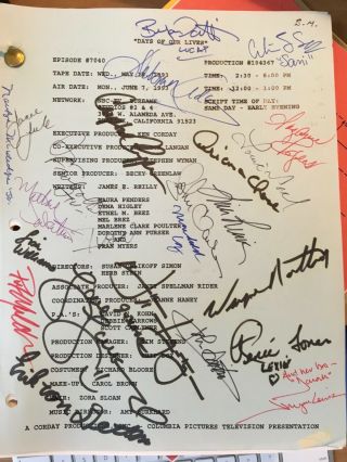 " Days Of Our Lives " Script With 23 Signatures