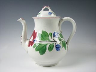 Late Adams Rose Staffordshire Pottery Coffee Pot Antique 19th Century