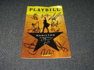 Playbill Of Hamilton Broadway Signed By Lin - Manuel Miranda/cast Members 1