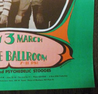 Russ Gibb Grande Ballroom Blood Sweat & Tears Iggy Stooges Grimshaw NM poster 5