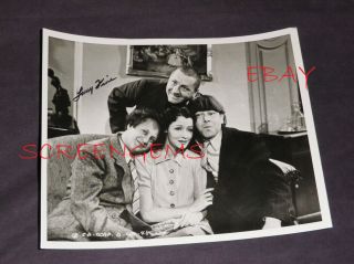Three 3 Stooges Signed Larry Fine Photo With Snapshot Curly Rare Autograph Fan