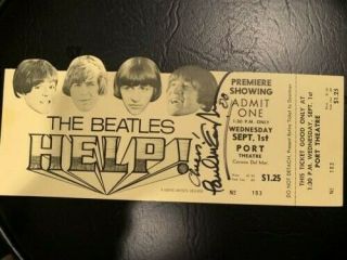 Paul Mccartney Signed Beatles 1965 Help Album Ticket Rare Guaranteed Autograph