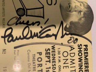 Paul McCartney signed Beatles 1965 Help album ticket rare Guaranteed autograph 2