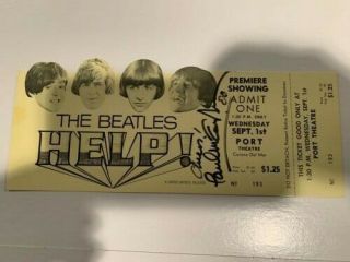Paul McCartney signed Beatles 1965 Help album ticket rare Guaranteed autograph 3