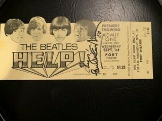 Paul McCartney signed Beatles 1965 Help album ticket rare Guaranteed autograph 4
