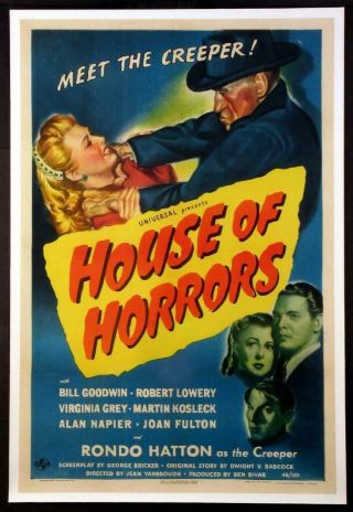 " House Of Horrors " - One Sheet - Poster - Horror - Universal - Rondo Hatton