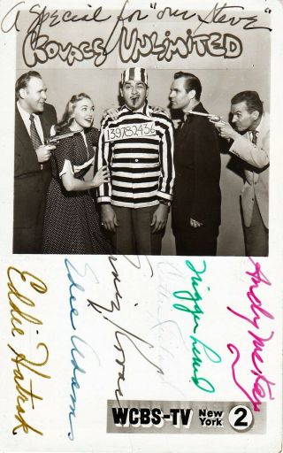 Ernie Kovacs.  Early 1953 Cbs - Tv Ny Show Kovacs Unlimited Photo Signed By Six