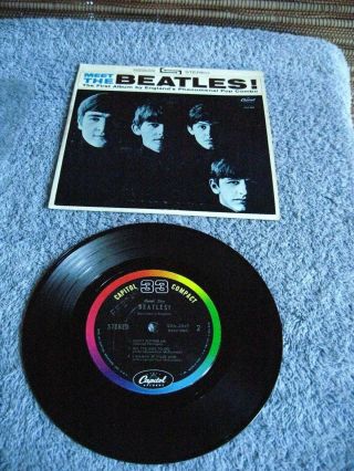 1964 Meet The Beatles Stereo Compact 33 Capital Records 45 W/cover Rare $2500