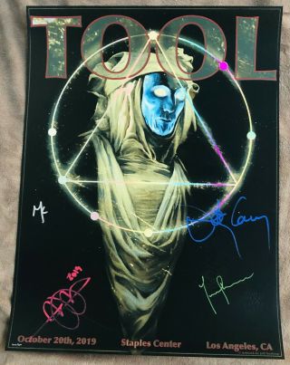 Tool La Staples Center 10/20/19 Autographed Poster Only 50 Signed Very Rare