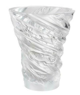 Lalique Carpes Koi Vase Clear Crystal Reference: 10672000