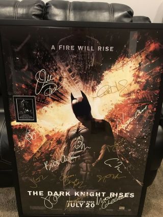 The Dark Knight Rises 27x40 Movie Poster Cast Signed Batman,