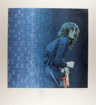 Led Zeppelin Jimmy Page Signed Autographed Lithograph Art 255/300 Beckett Bas