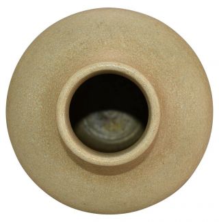 Zark Pottery Mottled Tan Broad Shouldered Arts and Crafts Ceramic Vase 5