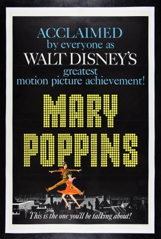Mary Poppins Cinemasterpieces Movie Poster 1964 Disney Musical Dancing