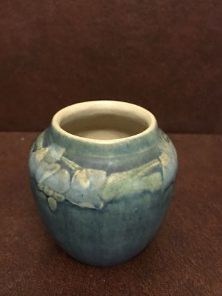 Antique C1913 - 15 Joseph Meyer Newcomb College Vase Matte Blue Green Art & Craft 2