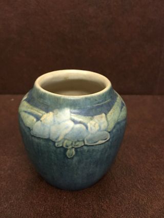 Antique C1913 - 15 Joseph Meyer Newcomb College Vase Matte Blue Green Art & Craft 3