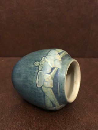Antique C1913 - 15 Joseph Meyer Newcomb College Vase Matte Blue Green Art & Craft 4