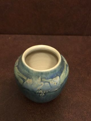Antique C1913 - 15 Joseph Meyer Newcomb College Vase Matte Blue Green Art & Craft 8
