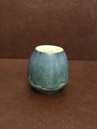 Antique C1913 - 15 Joseph Meyer Newcomb College Vase Matte Blue Green Art & Craft 9