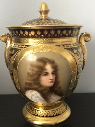 Antique Royal Vienna Porcelain Urn/vase Signed 19c