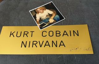 Kurt Cobain Autograph Nirvana Signed Copper Doorplate Tivoli 1989 Holland Rare