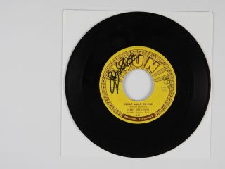 Jerry Lee Lewis JSA Signed Autograph 45 Sun Record Vinyl Great Ball of Fire 2