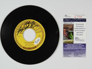 Jerry Lee Lewis JSA Signed Autograph 45 Sun Record Vinyl Great Ball of Fire 4
