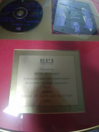 Depeche Mode - Songs of Faith of Devotion - Gold Disc BPI Award 3