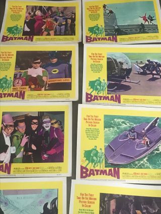 Vintage 1966 Batman Movie Lobby Cards (1 - 8) Rare Complete Set 10