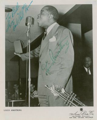 Louis Armstrong & Earl " Fatha " Hines (jazz) : Signed Photograph
