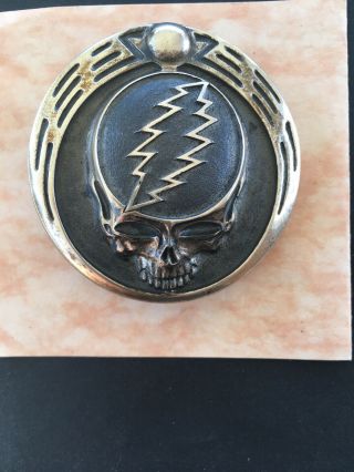 Owsley Stanley Silver Steal Your Face Belt Buckle W/ Cert Grateful Dead