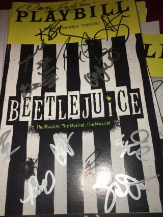 Beetlejuice Cast Signed Broadway Musical Playbill Brightman Caruso