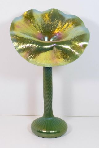 Rare Lundberg Studio 1995 Jack In The Pulpit Vase Signed Tiffany Style Art Glass
