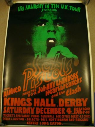 Sex Pistols - Ultra Rare Kings Hall Derby 1976 Poster In Ex,