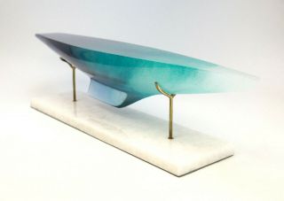 Daum France Pate De Verre Glass Sculpture,  Atlantis HC 73 Sailboat Hull 3