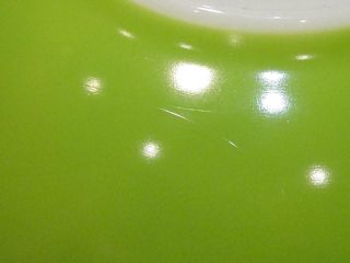 RARE Vintage Pyrex Green Polka Dot & Squares Salad Bowl w/Fork & Spoon W/Box 7