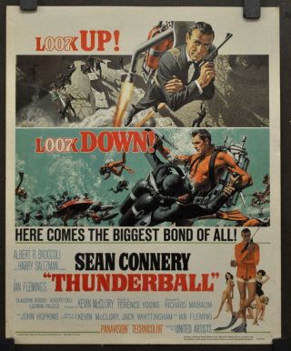 Thunderball 1965 14x22 Wc Movie Poster Sean Connery Bond 007
