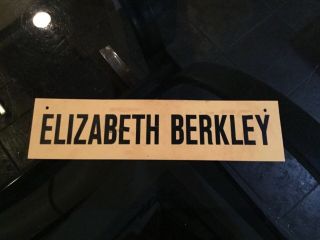 Saved By The Bell Tv Series 1989 Nbc Door Sign For Cast Member Elizabeth Berkley