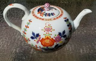 Antique Meissen Porcelain Teapot Floral Decoration Gold Accents