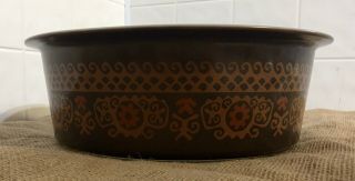 Extremely Rare Pyrex Big Bertha 664 4Qt Brown Polynesian With Lid 4