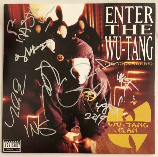 Wu Tang Clan Signed Autographed Vinyl Album 36 Chambers 9 Members