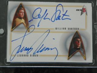 Star Trek 35 Anniversay William Shatner & Leonard Nimoy Dual Autograph